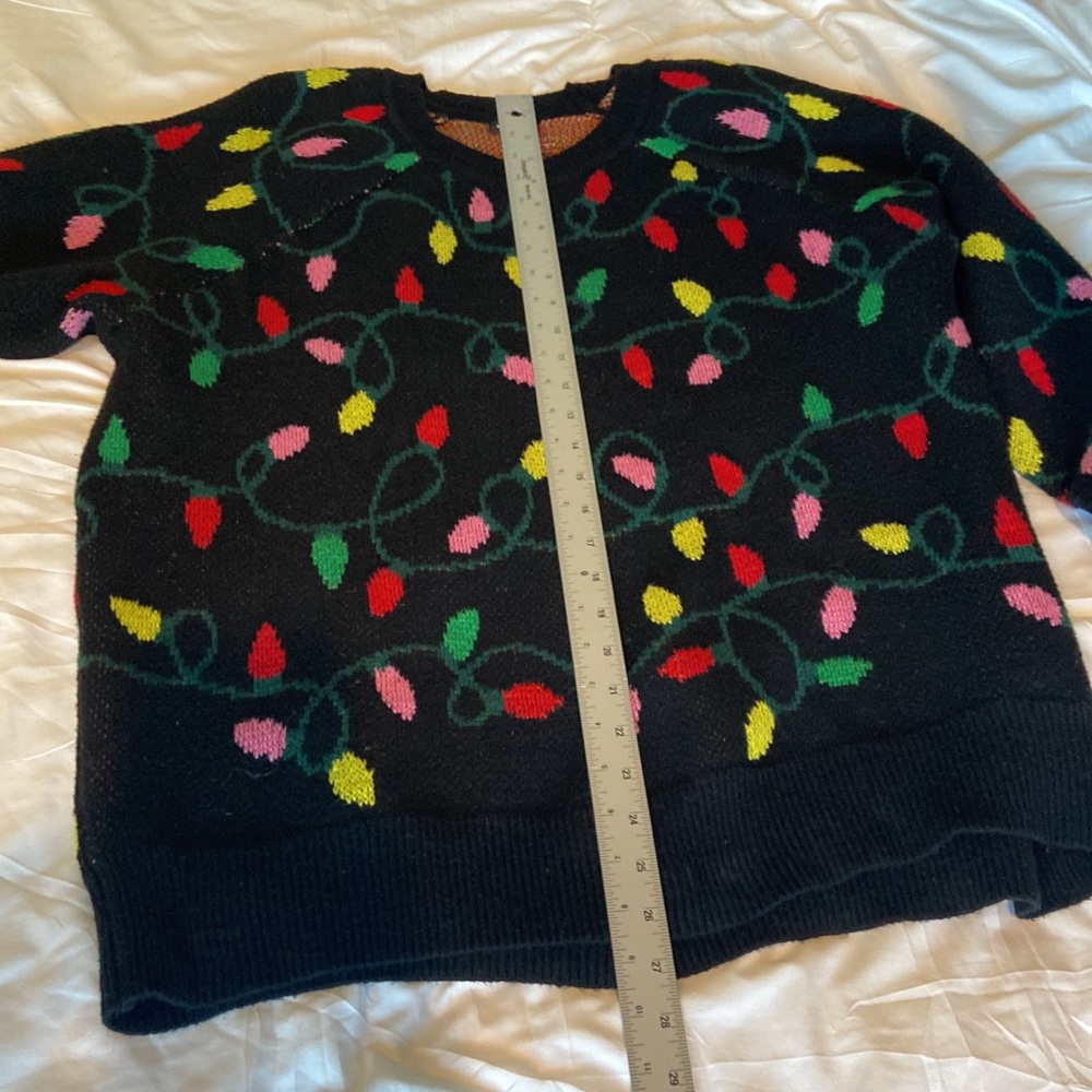 Torrid Women Christmas Lights Sweater Sz 1 or 14/16 Black Knit Holiday - Picture 8 of 10